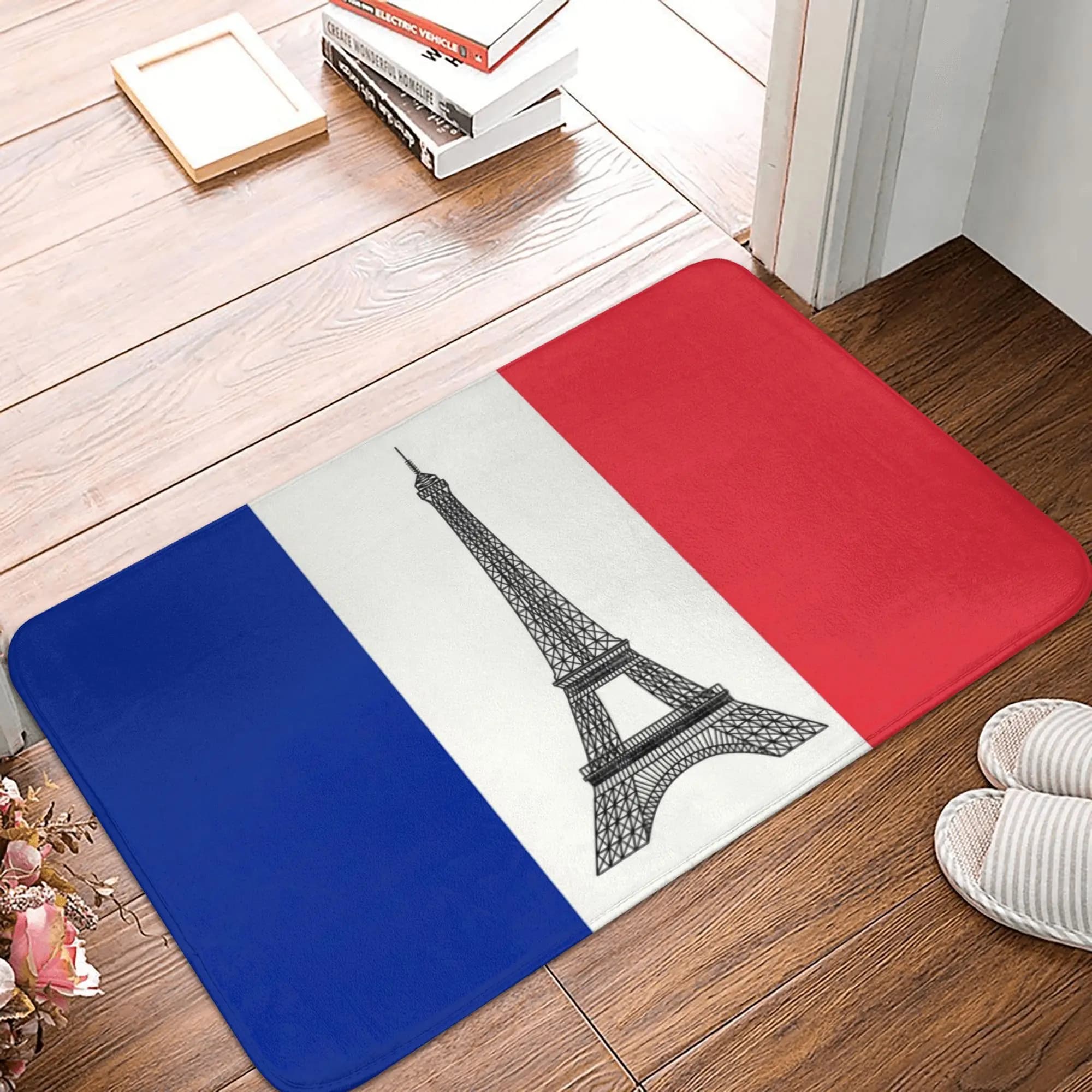 Bandiera della Francia Zerbino Tappetino antiscivolo French La Tour Eiffel Cucina Bagno Camera da letto Tappeto 40 * 60 cm