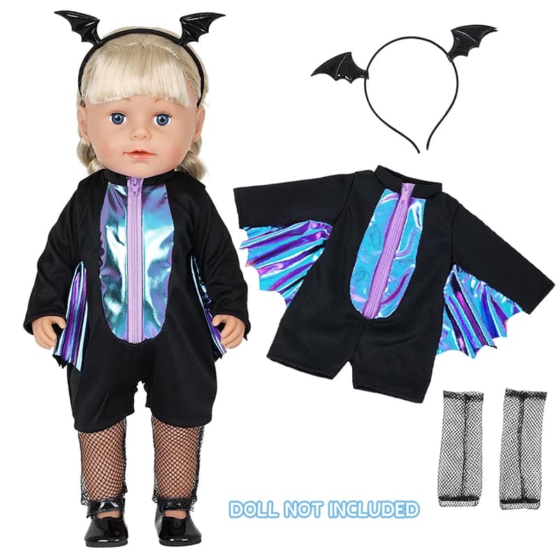 Adatto per set di vestiti per bambole da 16-18 pollici (escluse le bambole), regali di abbigliamento di Halloween, giochi di vestire le bambole, regali di festa