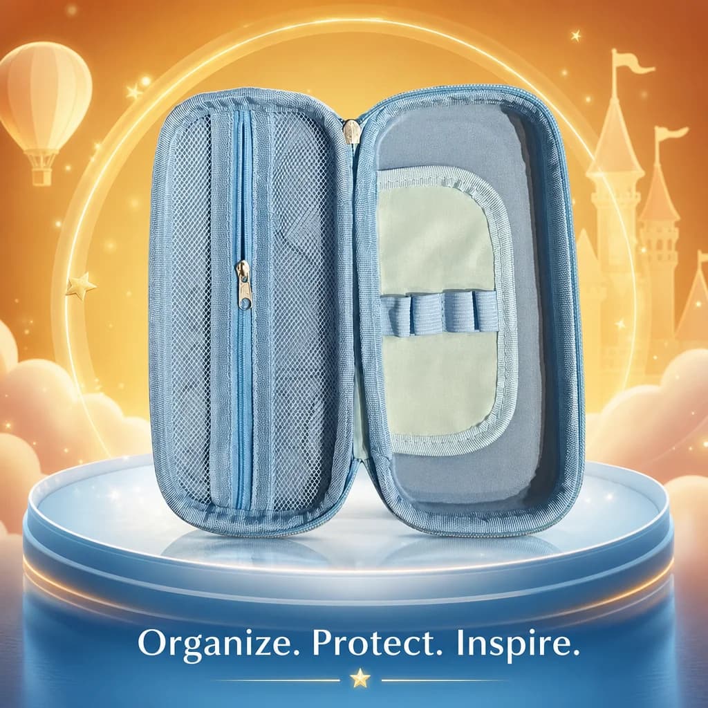Cartoon Blue 3D Paw Patrol Waterproof Pencil Case Durable Storage Box Large Capacity Kids Stationery Gift for School Travel