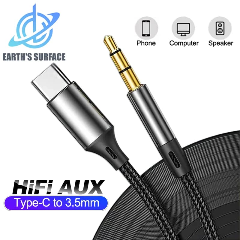 Cavo audio da USB C a 3,5 mm per iPhone 16 Pro Max Samsung S24 Ultra Xiaomi Altoparlante per cuffie per auto Cavo USB tipo C a jack Aux da 3,5