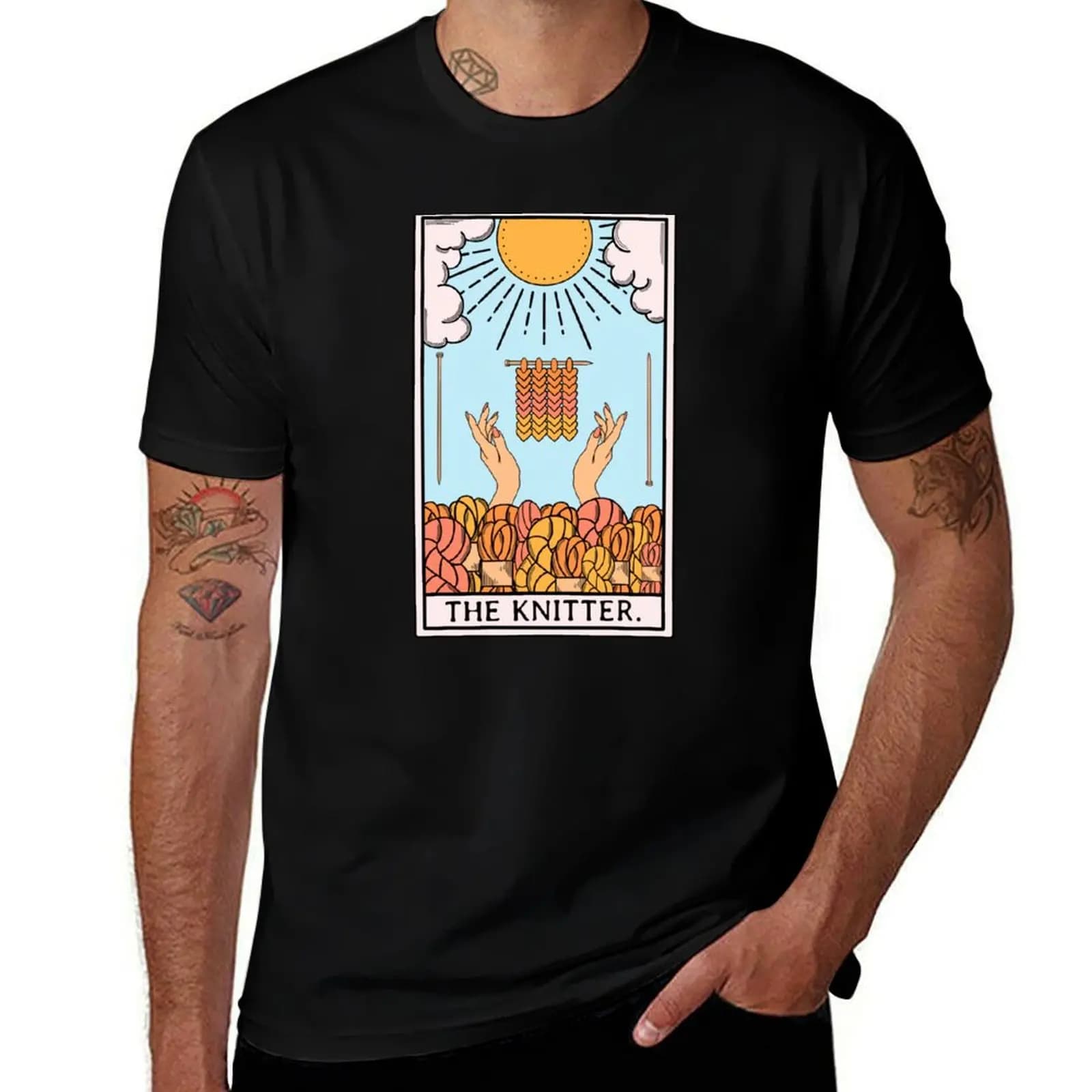 Knitter Original The Tarot Card T-shirt casual da indossare ogni giorno, top a maniche corte