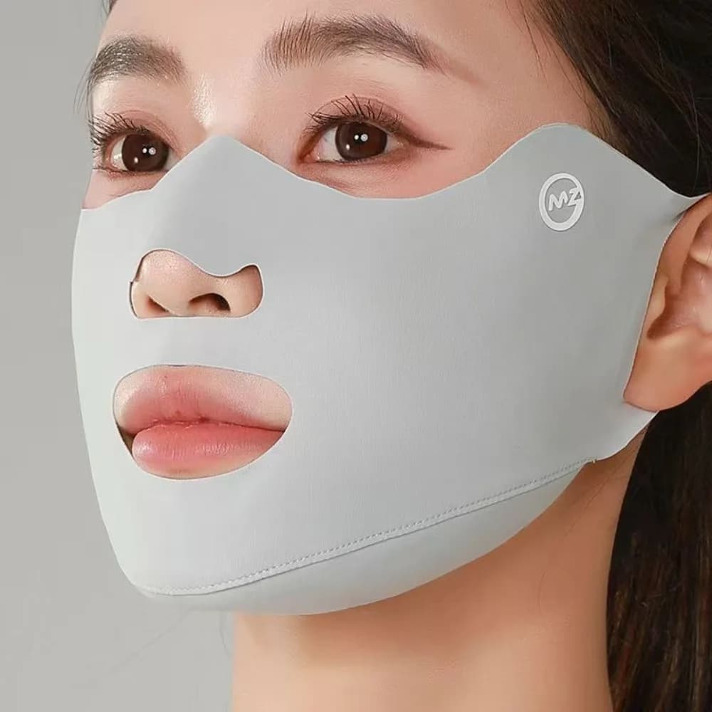 Nuova maschera traspirante in seta di ghiaccio Maschera da equitazione lavabile anti-UV Maschera antipolvere anti-sole Sport all'aria aperta
