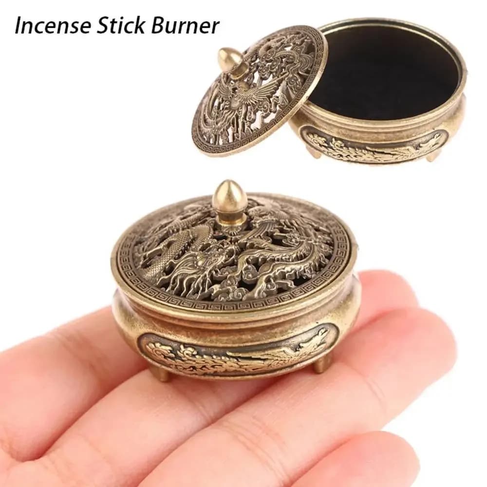 1PC Mini Lotus Incense Censer Buddhist Utensils Incense Burner Durable Alloy Sandalwood House Furnishings Home Office Decoration