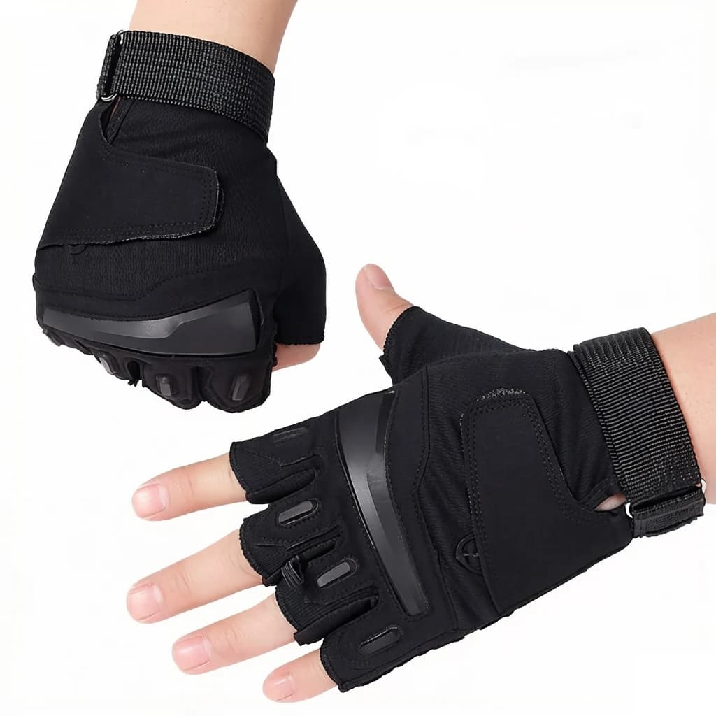 Half Finger Tactical Gloves, Breathable Anti-Slip Protective Workout Gloves for Cycling Gym Weight Lifting Outdoor Sports
