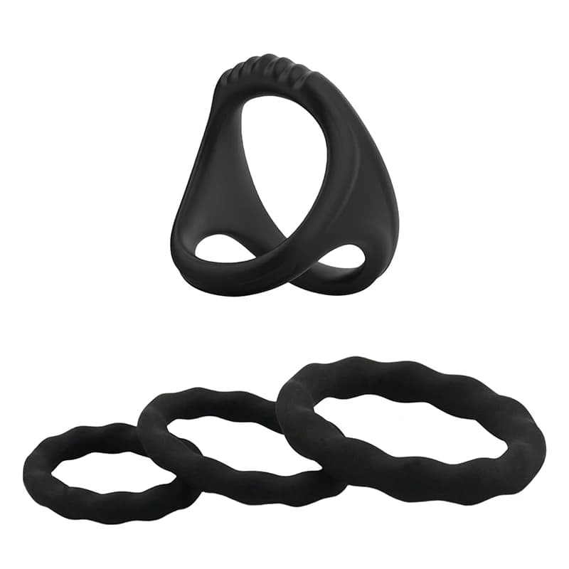 Anello del pene in silicone per il ritardo dell'eiaculazione Castità maschile Erezione Enhancer Giocattolo adulto del sesso Anello del rubinetto per gli uomini Allenatore dello sperma con blocco