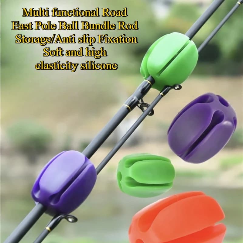 2pc corda in silicone canna da pesca palla divaricatore custodia protettiva custodia fissa fibbia asta legare dispositivo attrezzatura da pesca pesce all'aperto CN