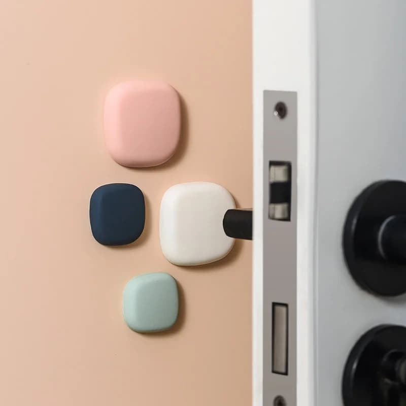 4 pezzi stile ciottoli morbido Silicone protezione della parete tappetino maniglia della porta paraurti protettivo antiscivolo porte autoadesive arresto silenziatore