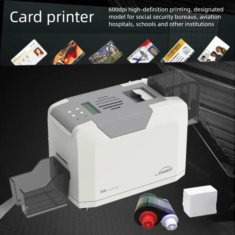 Stampante per carte in PVC bifacciale Seaory S20/16/18, stampante per carte in plastica con chip NFC RFID magnetico per ufficio, azienda, dipendenti