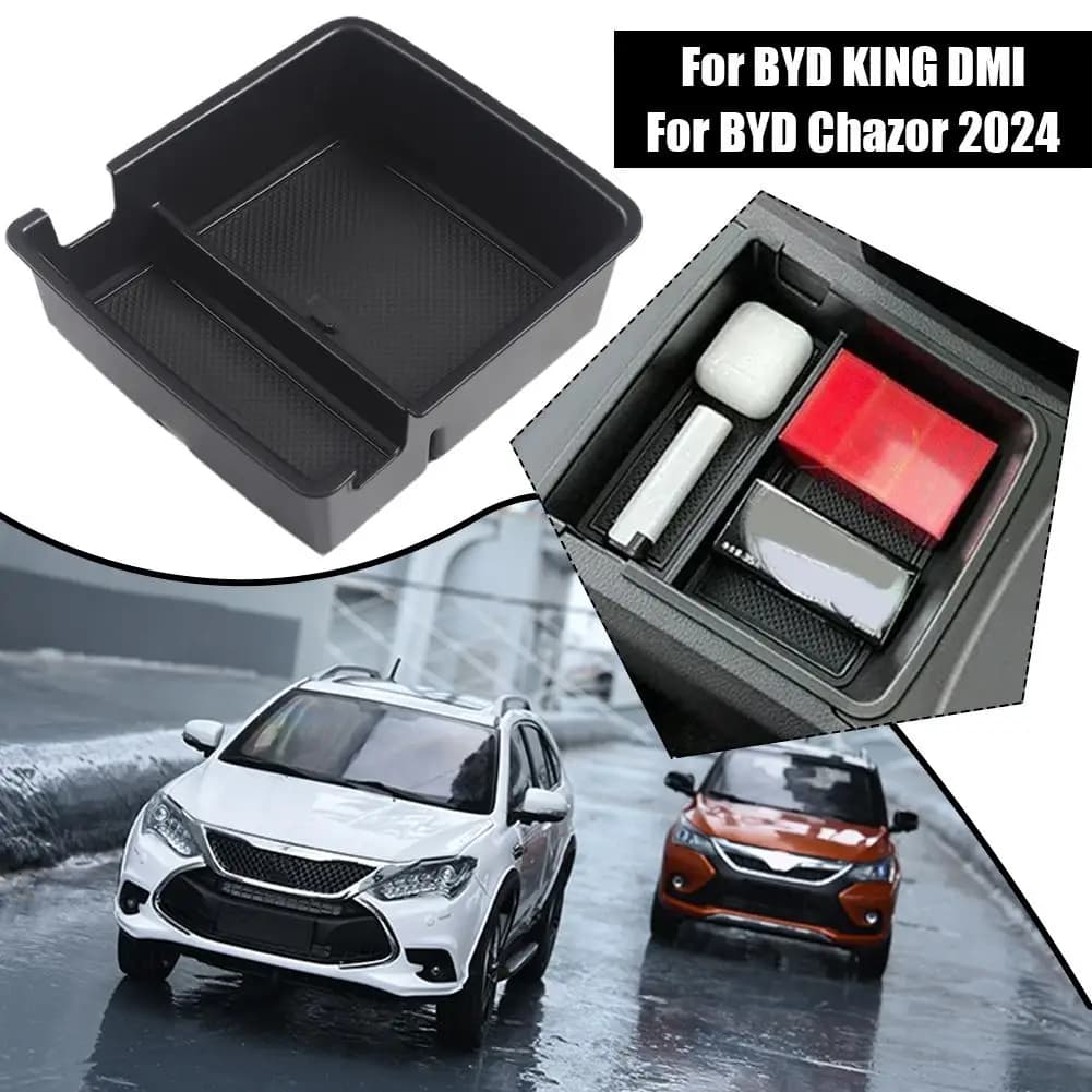 Scatola portaoggetti per controllo centrale auto per BYD Chazor King DM-i Organizer Vassoio di controllo centrale per accessori BYD Qin PLUS Nero Y4U2