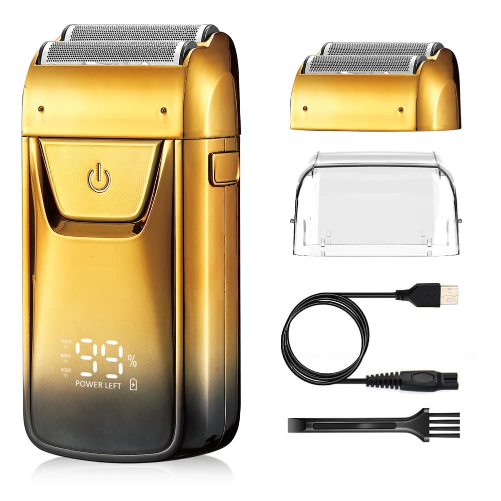 Men's Electric Shaver Hair Clipper Bald Head Reciprocating Whitening Device Beard Trimmer Hairdressing Oil Head White Hair Shave