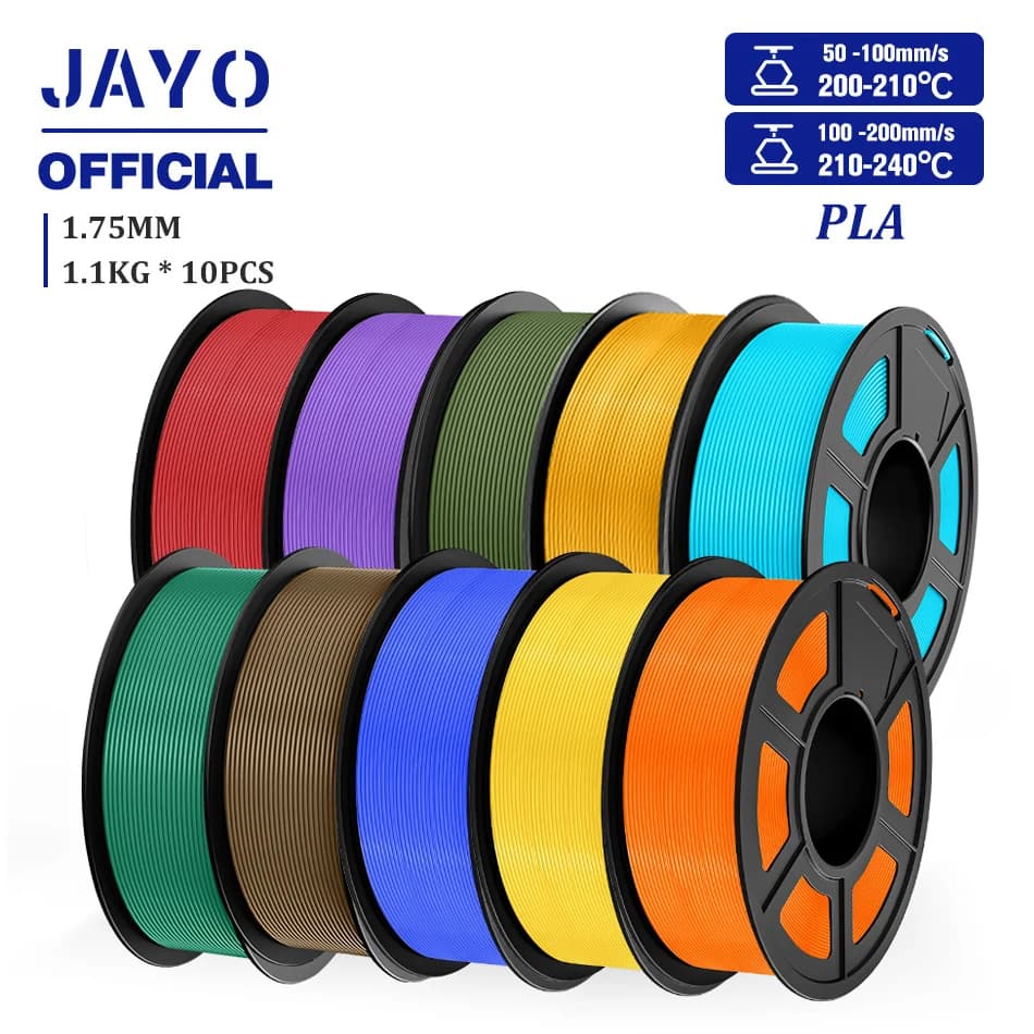 JAYO PLA Filament 1.75MM 10 Rolls/set PLA 3D Printer Filament Multicolor For FDM 3D Printers Neatarily Ferite 3D Printing Materials