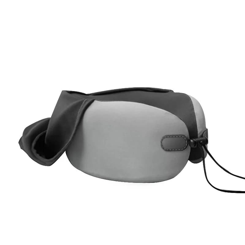 Cuscino da Viaggio Portatile Pieghevole in Memory Foam con Cappuccio, Comodo per Aereo, Ufficio e Lunghi Viaggi