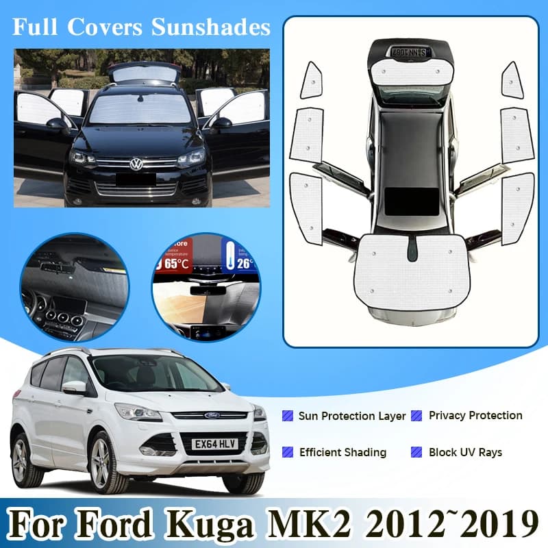 Copertura Completa Parasole Per Ford Kuga Escape MK2 C520 2012 2013 ~ 2019 Surround Parabrezza Finestra Visiera Protezione UV Accessori Auto