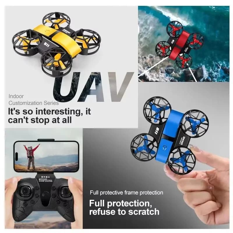 Mini Drone D12 with 4K Professional Camera Grandangular HD 1080P, WiFi FPV, Maintainment of Altitude, Helicopter Toy
