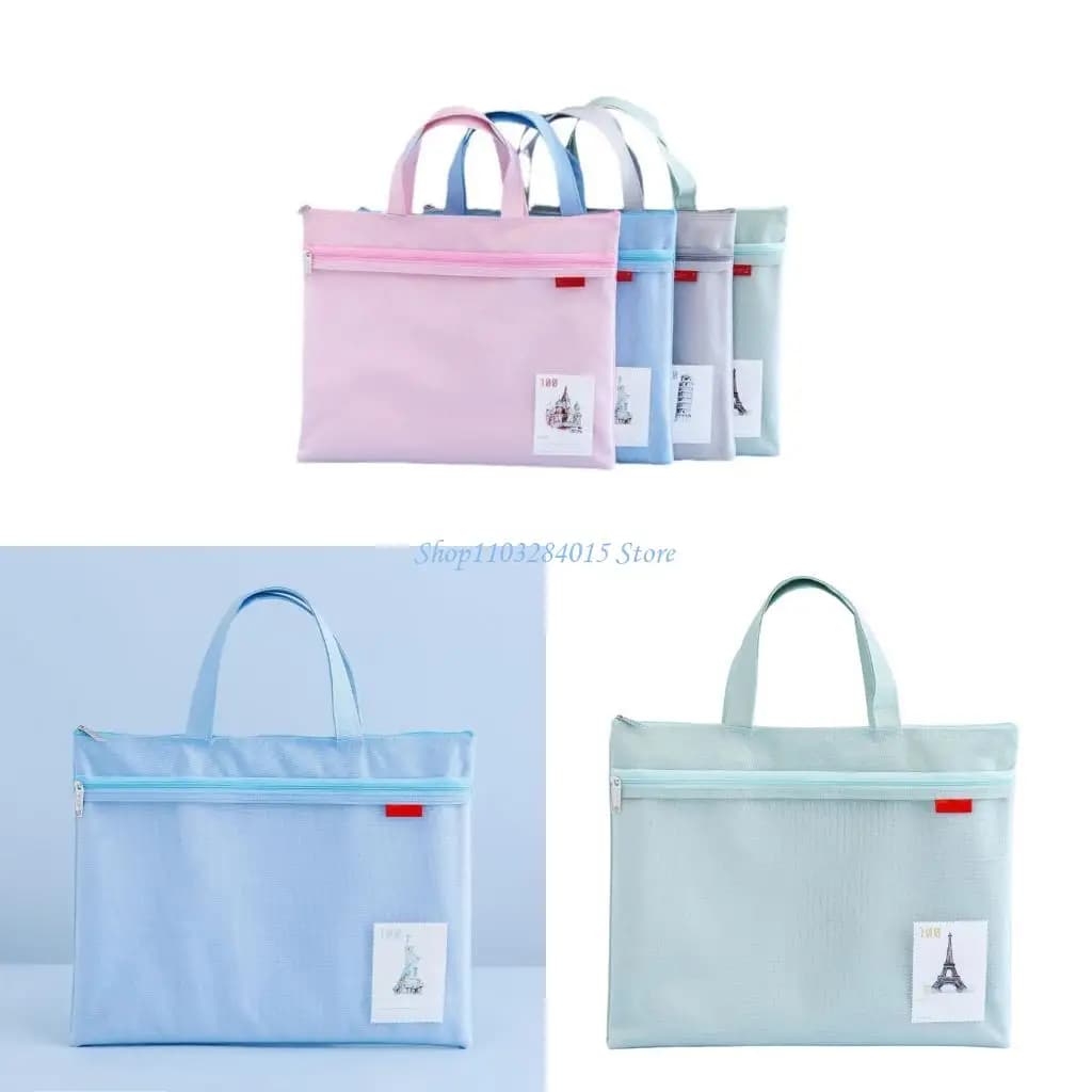 Cartella di file A4 con doppia cerniera Borsa per documenti portatile Cartella di documenti Borsa per libri Organizzatore di file Forniture per ufficio scolastico