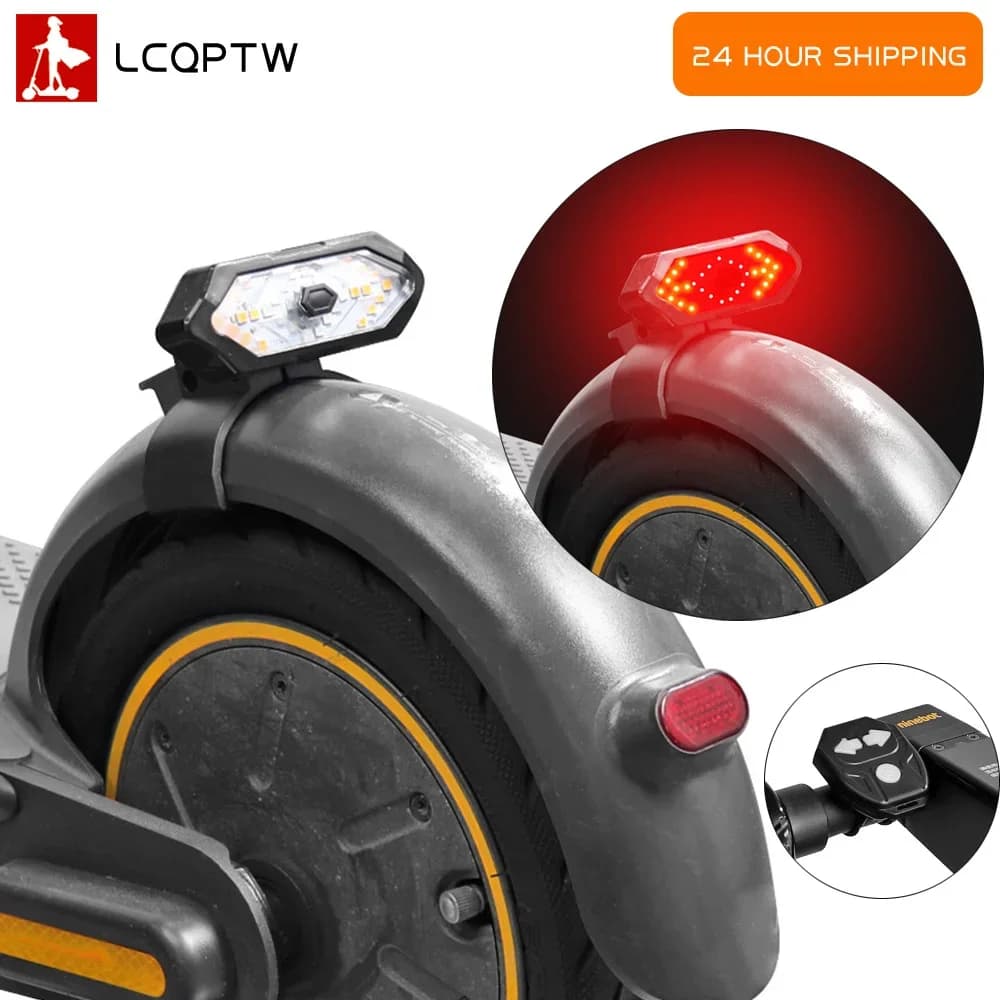 Kit luci posteriori posteriori ricaricabili USB con telecomando wireless per indicatori di direzione per parte scooter elettrico Ninebot Max G30
