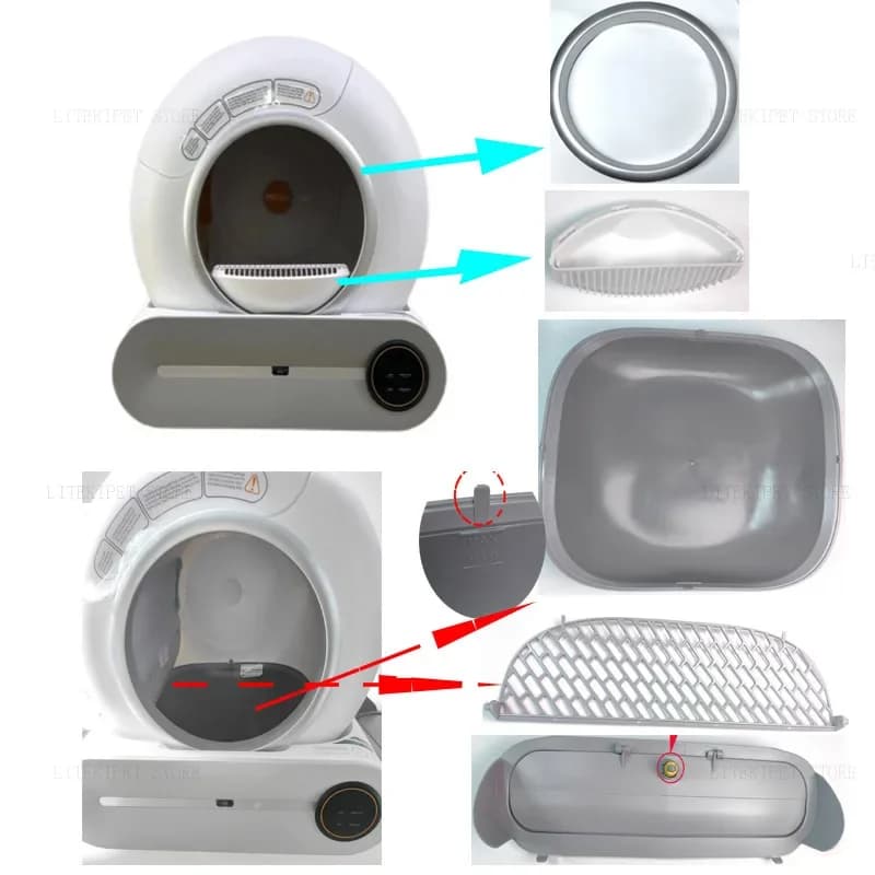 Accessori per lettiera automatica per gatti Porta del bidone che raccoglie i feci Capsula inferiore Sacchetto per la spazzatura per lettiera per gatti