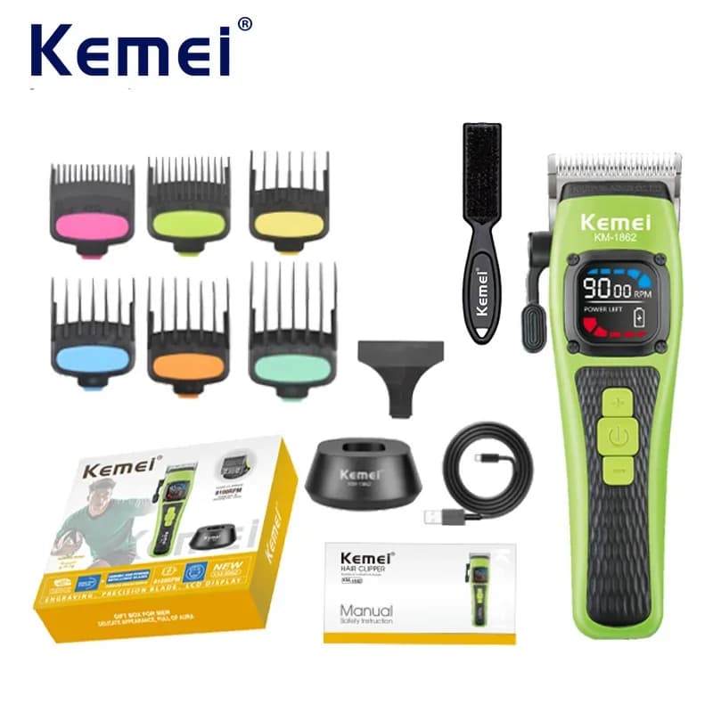 Kemei Professional Haircuts for Men, Electric Shaver Rechargeable Wireless, 9000rpm