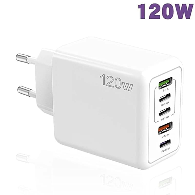 120W USB C Charger Fast Charging Type C 3 PD 2 USB QC3.0 Mobile Phone Adapter For iPhone Xiaomi Samsung ipad tablet Huawei