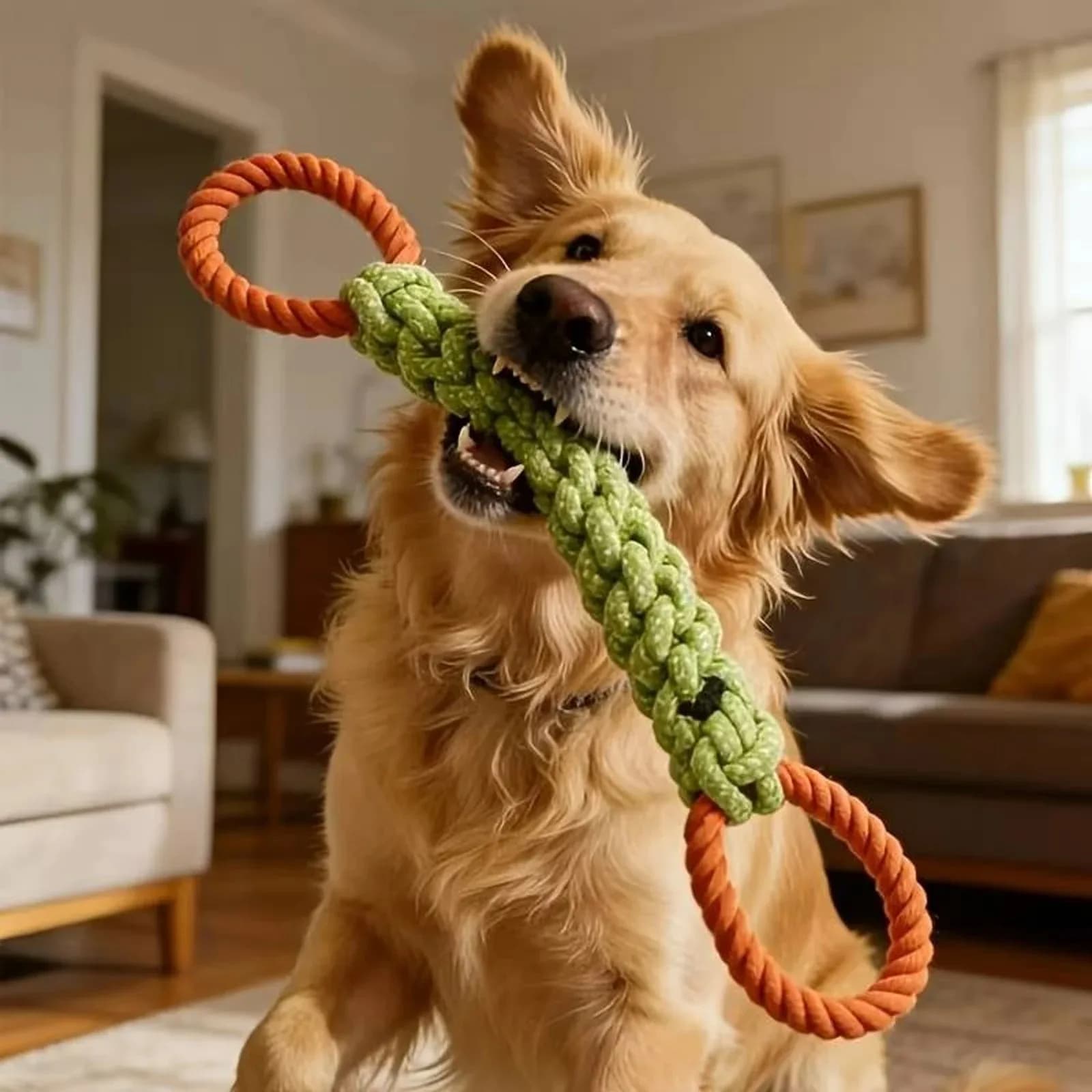 Durable Dog Rope Knot Toy, Dog Chew Rope Toy, Durable Chew Toy for Pet Dental Care and Yard Play
