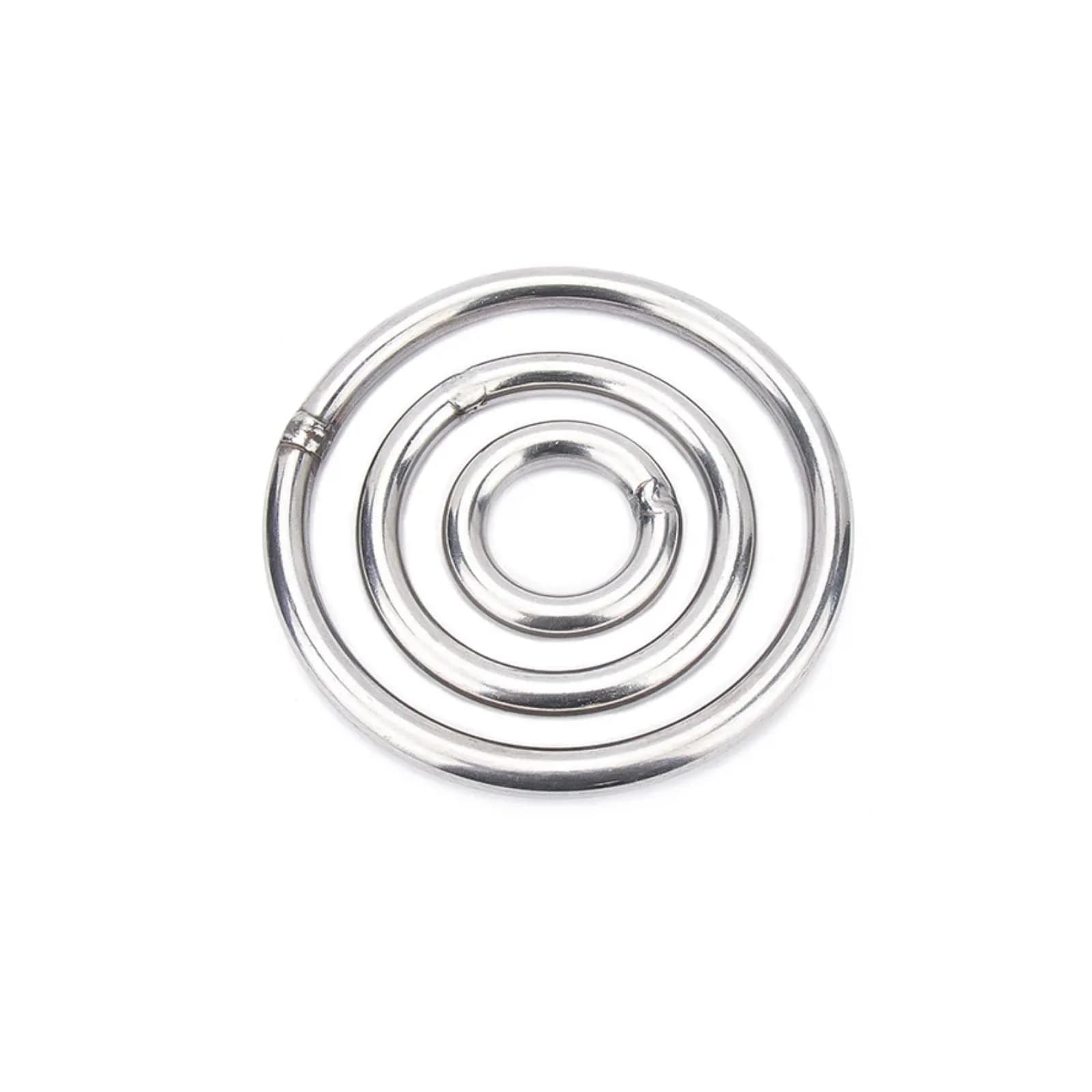 1/10 304 Stainless Steel Solid Welded O-Ring, Seamless Welded Round Ring Pet Hand Pull Ring Fishing Net Steel Ring Hoop 20-144mm