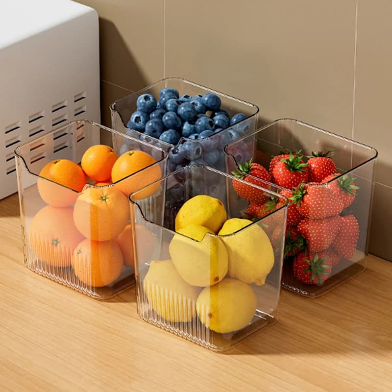 Contenitori Organizzatori per Cucina, Scatole per Conservazione Alimenti Freschi in Frigorifero, Contenitore per Frutta, Verdura e Spezie per Porta Laterale del Frigo