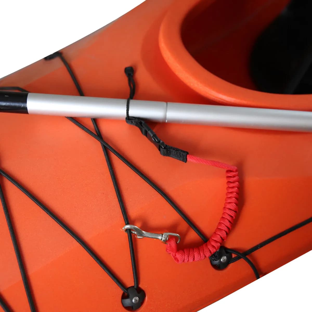 2Pcs Elastic Paddle Leash Nylon Rope Canoe Kayak Boat Tether Safety Cord Extended 155Cm Red Paddle Rod Canoe Leash