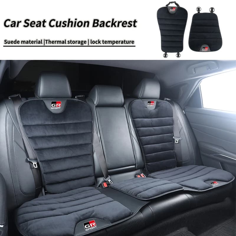 Car Velour Seat Cushion Winter Warm Backrest Seat Cover Accessories For Toyota Crown GR Corolla YARIS L Auris C-HR Hilux Vios Ra