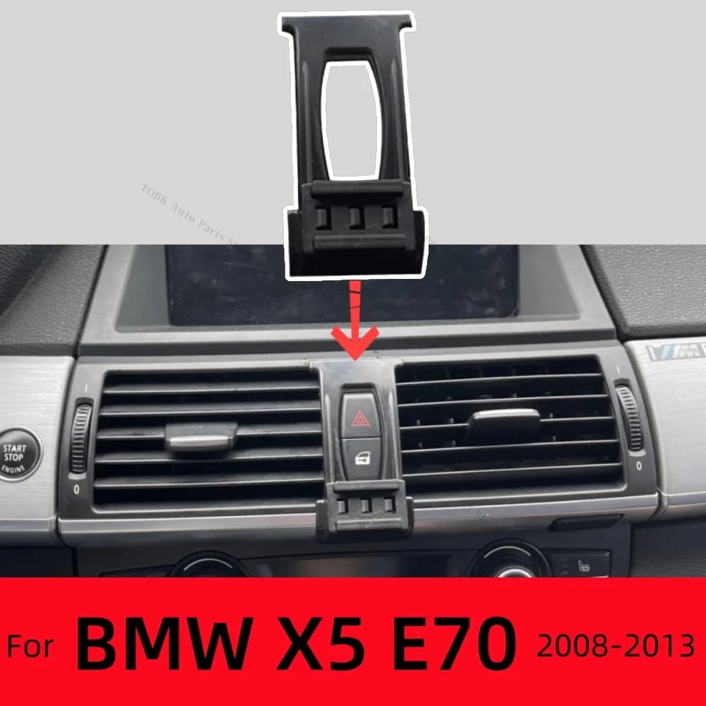 Supporto per telefono cellulare per auto Base fissa per BMW X5 E70 2008-2013 15W Staffa GPS di ricarica wireless Supporto regolabile Accessori per auto