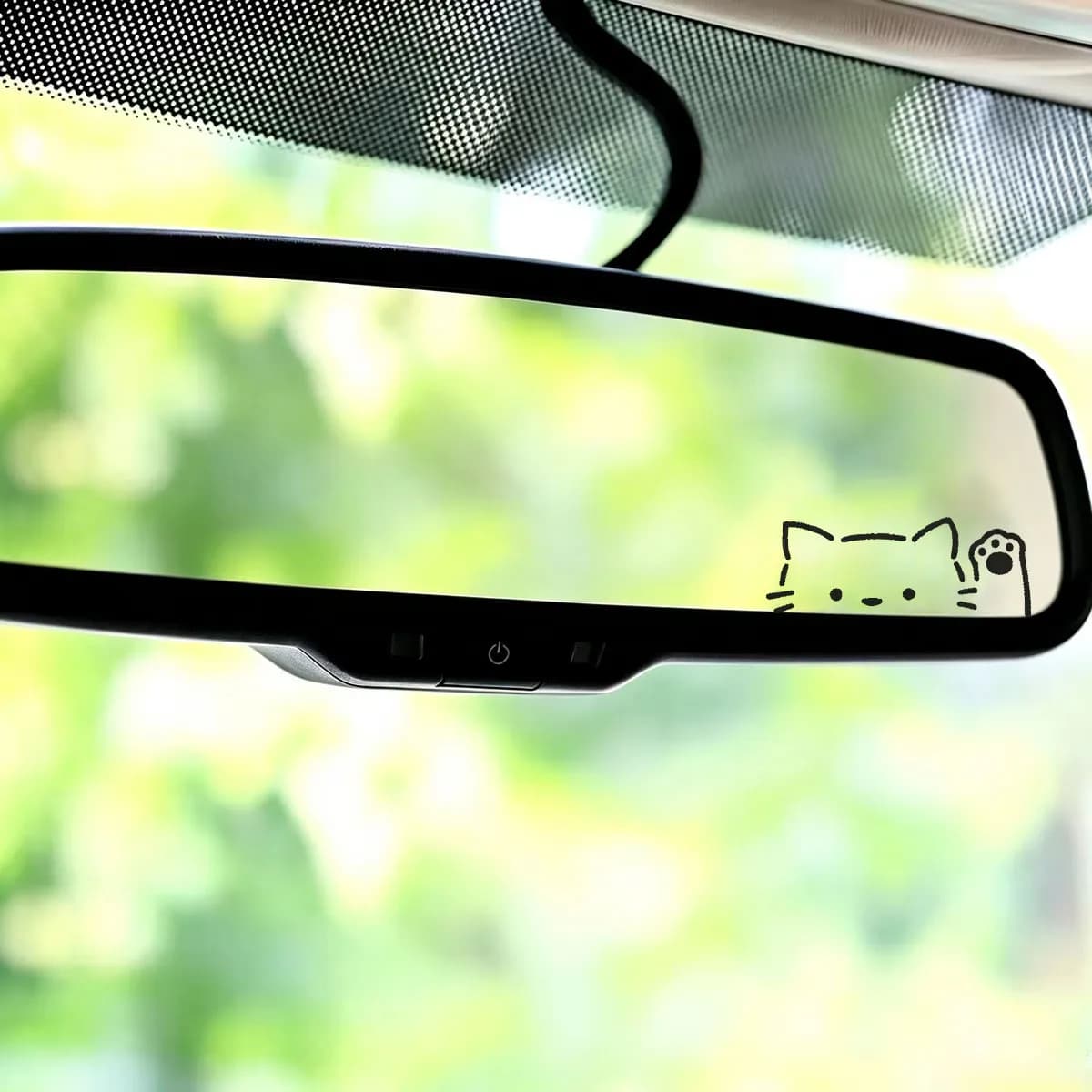 Simple Hand Wave Cat Decal, Cute Minimalist Cat Sticker for Laptop Car Window, Funny Animal Decor Gift