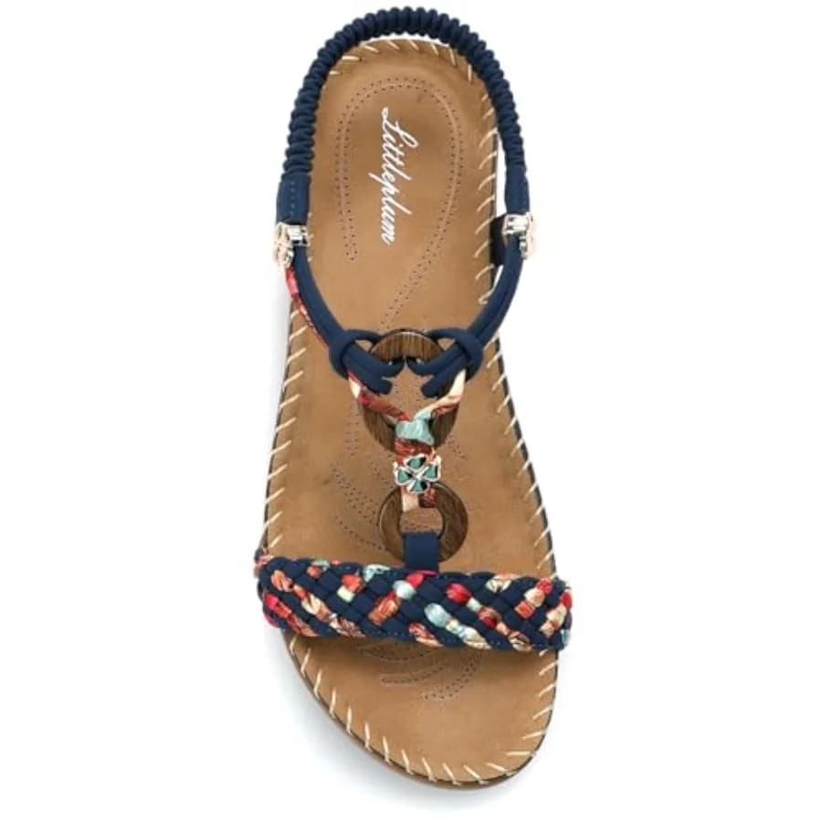 Sandali da Donna con Supporto per Arco Plantare, Fatti a Mano, Stile Bohemien, Intrecciati, Piatti, Comodi per Camminare, da Spiaggia, con Elastico alla Caviglia, Scarpe Estive