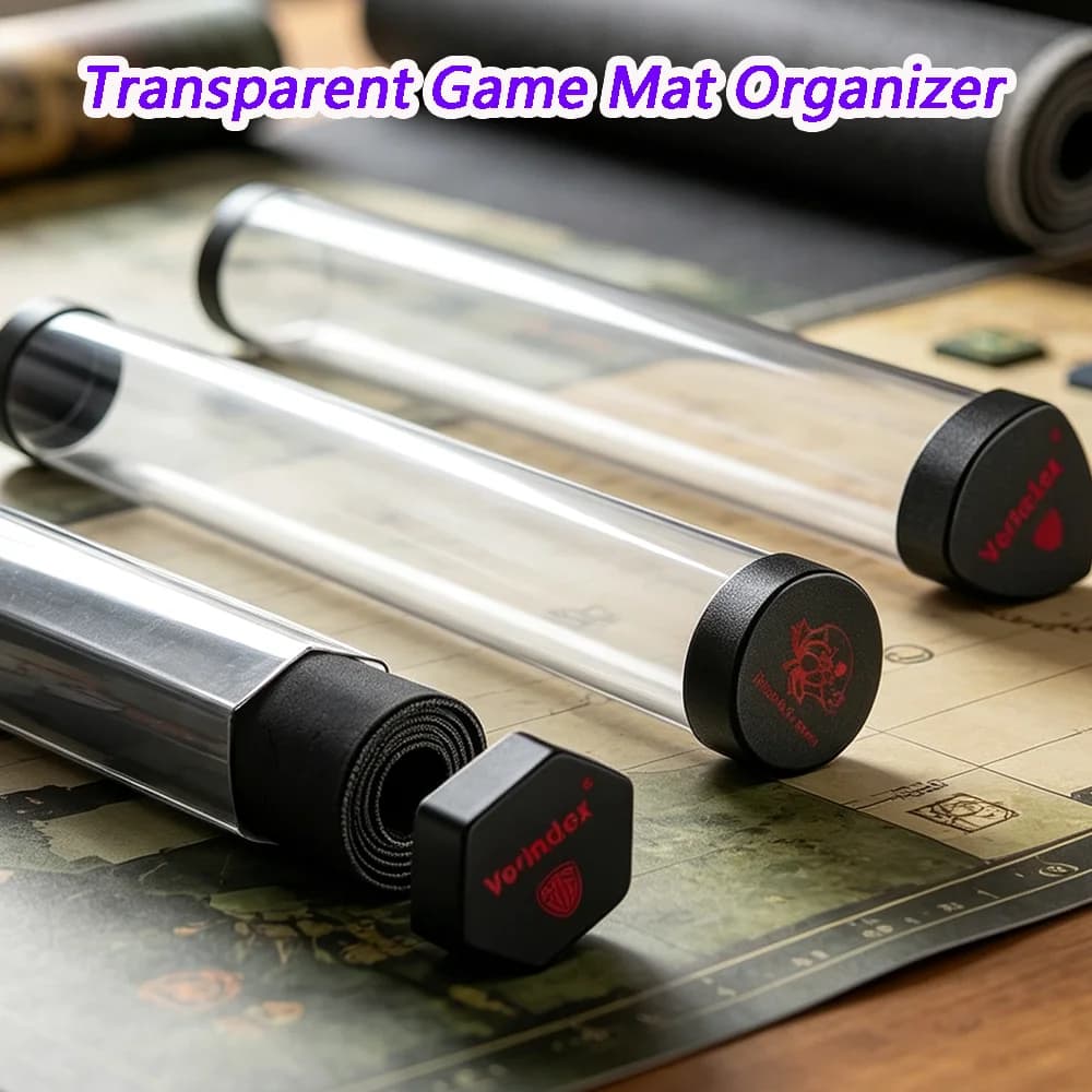 6cm Transparent Game Mat Organizer/Games Pad Canister - Waterproof Stain Resistant Perfect for Mat Storage PTCG/YGO Board Game