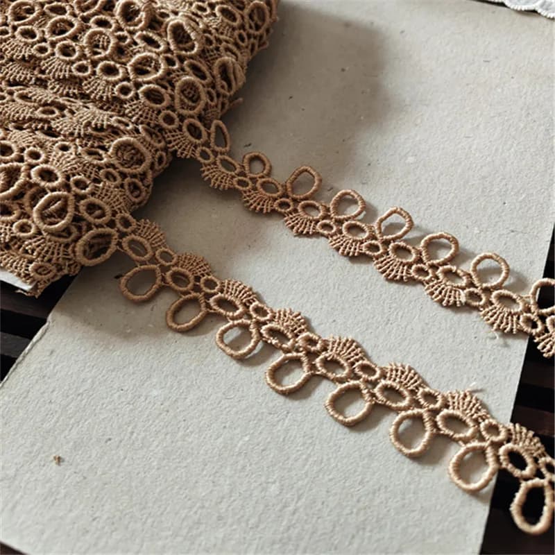 15Yards 2cm Wide Shiny Brown Flower Venise Diy Venice Lace Clothing Accessories Of Various Garment,Bra.Underwear