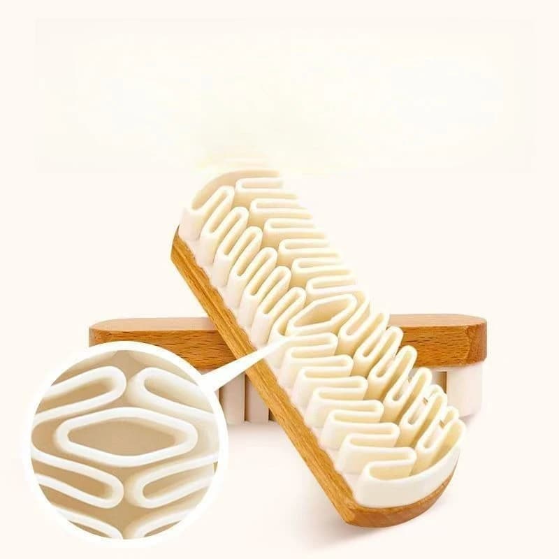 2 In 1 Double Sided Suede Shoe Brush Soft Bristle Silicone Cleaner Dust Remover Tool Canvas Nubuck Leather Household Shoe Care