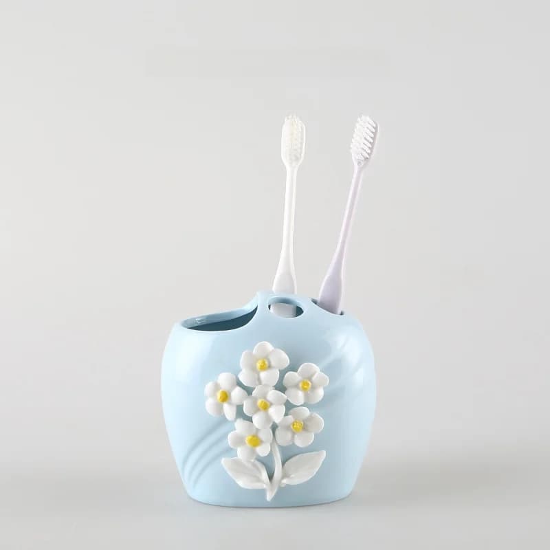KULE HOME Portaspazzolino in Ceramica di Lusso, Portaspazzolino e Portadentifricio da Bagno, Porta Pettine, Organizzatore Domestico