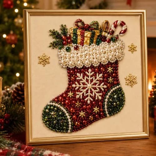 Christmas 5D Diamond Painting DIY Pearl Painting Halloween, Christmas Scene Decorations Party