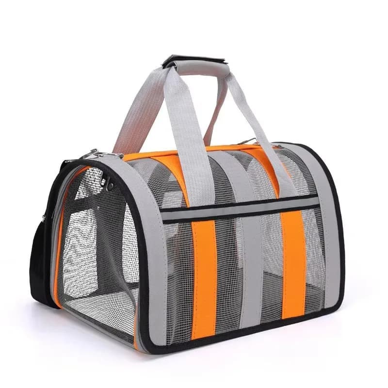Finestra in rete per PC personalizzata su quattro lati con tasca laterale per borsa da viaggio per animali domestici portatile traspirante