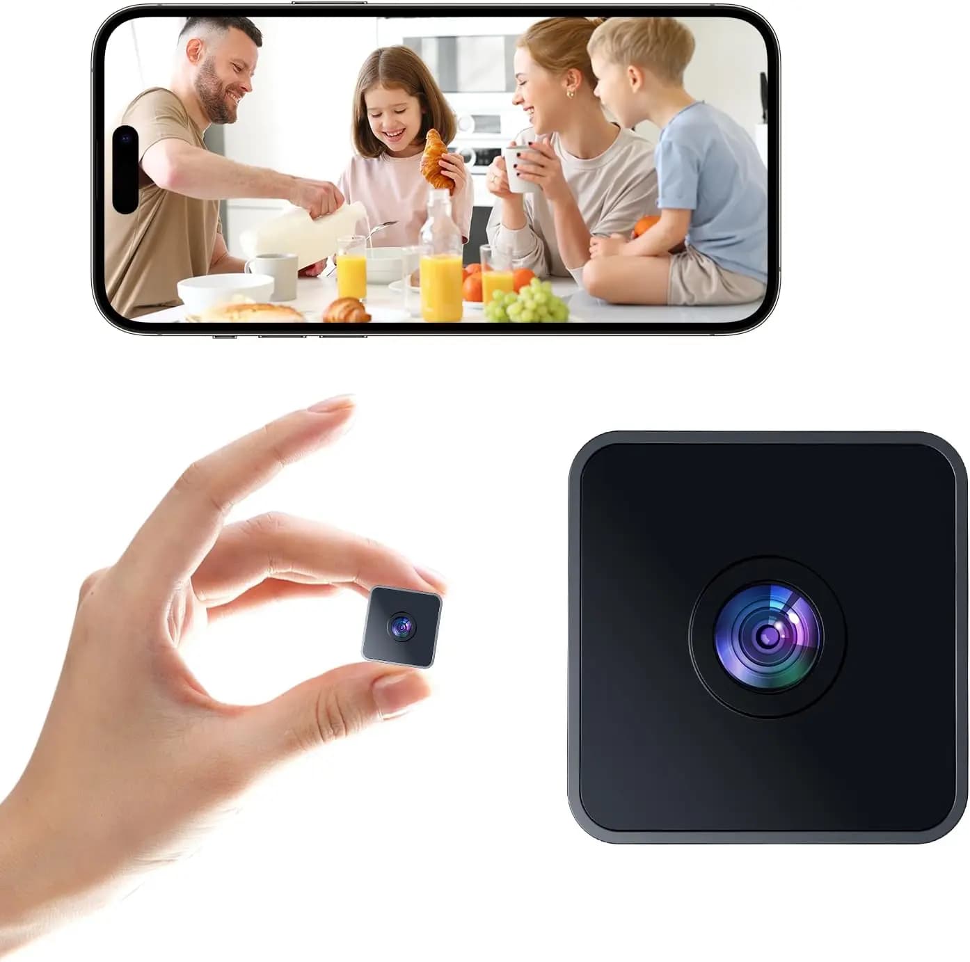 Telecamera di Sicurezza Interna 2K con Visione Notturna e Rilevamento del Movimento, WiFi Wireless per Monitoraggio di Casa, Animali Domestici e Bambini