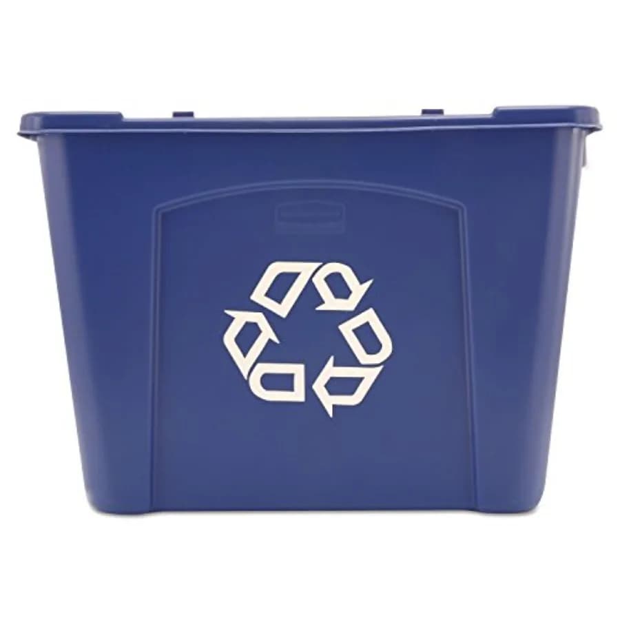 Contenitore per Riciclaggio Impilabile da 14 Galloni Blu per Garage e Cucina, Contenitore per Scatole e Carta, Confezione da 6