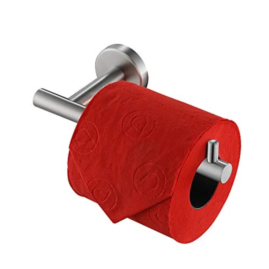 Toilet Paper Holder, 5 Inch 304 Stainless Steel Thick 0.8mm Tissue Paper Dispenser for Bathroom, Hold Mega Rolls, Nickel Wall M