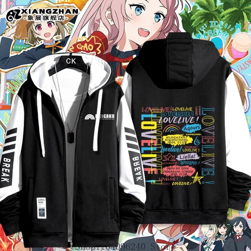 Gioco LoveLive Go Our Way Anime Giacca a maniche lunghe Cappotto unisex Felpa con cappuccio Top Costume cosplay