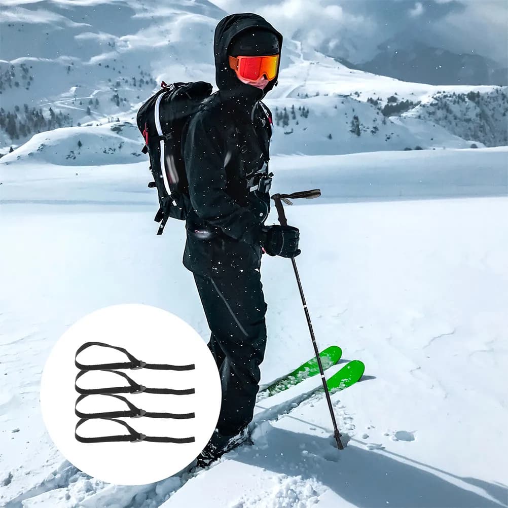 4 Pezzi Cinghie da Polso per Bastoncini da Sci, Cinghie di Ricambio Regolabili in Nylon per Bastoncini da Trekking, Bastoni da Passeggio, Sci, Escursionismo, Snowboard