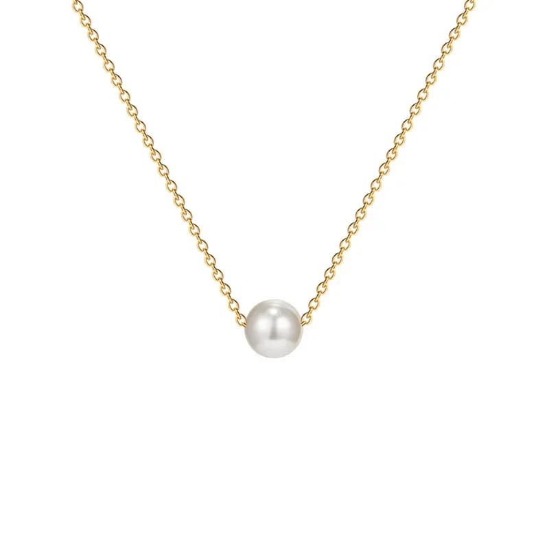 Sexy Single Pearl Pendant Necklace for Women Minimalist Twist Gold Silver Color Clavicle Choker Chain Collar Party Jewelry