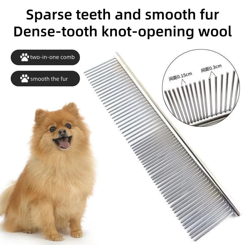 Stainless Steel Dog Comb Long Thick Hair Fur Removal Brush 16/19cm Pets Dog Cat Grooming Dematting Combs for Shaggy Dogs