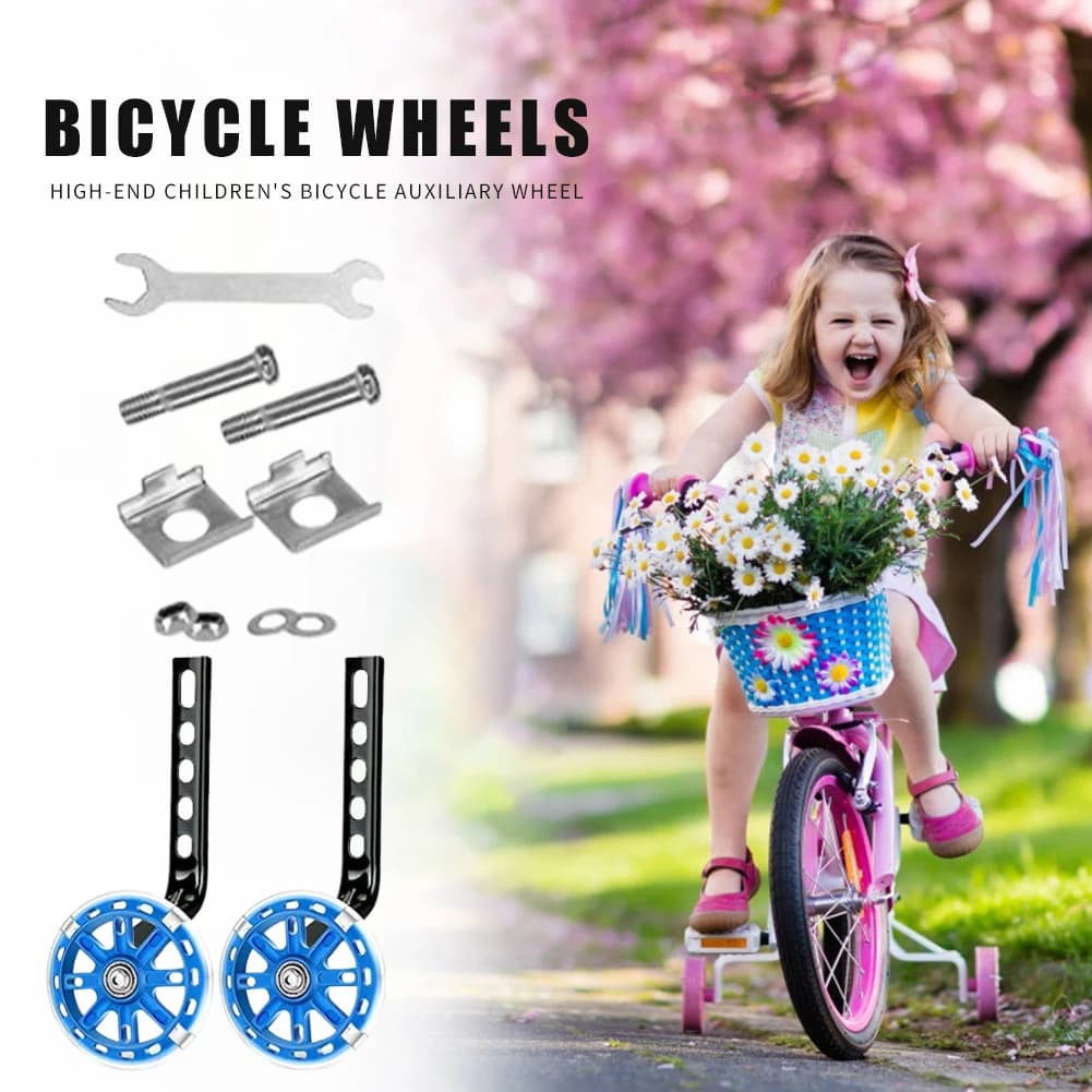 Ruote da allenamento per bici per bambini ruota Mute Flash per 12 14 16 18 20 pollici bici a velocità singola per bambini