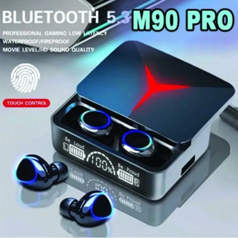 M90 TWS Wireless Headphones Bluetooth Touch Control Sports Headphones Hi-Fi stereo gaming headphones with smartphone microphone