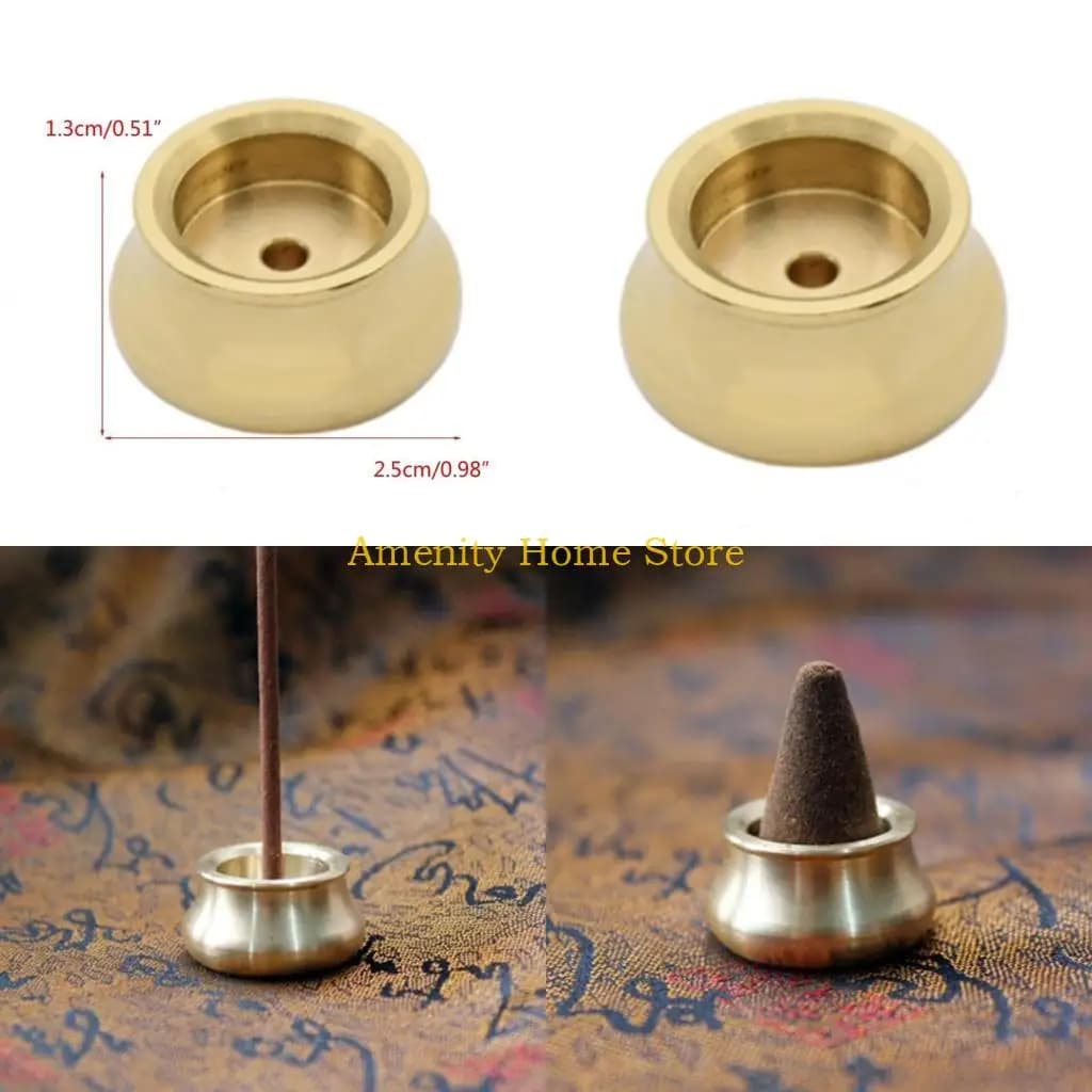 F26C Incense Burner, Copper Incense Burner Holder Gourd Incense Burner for Joss Stick, Tower Incense, Incense Coil