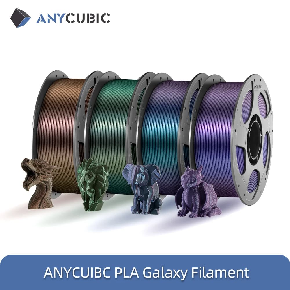 ANYCUBIC PLA Galaxy Filament Starry Effcet 3D Printer Filament Dynamic colors PLA FDM Kobra 3 combo S1 Combo Printing