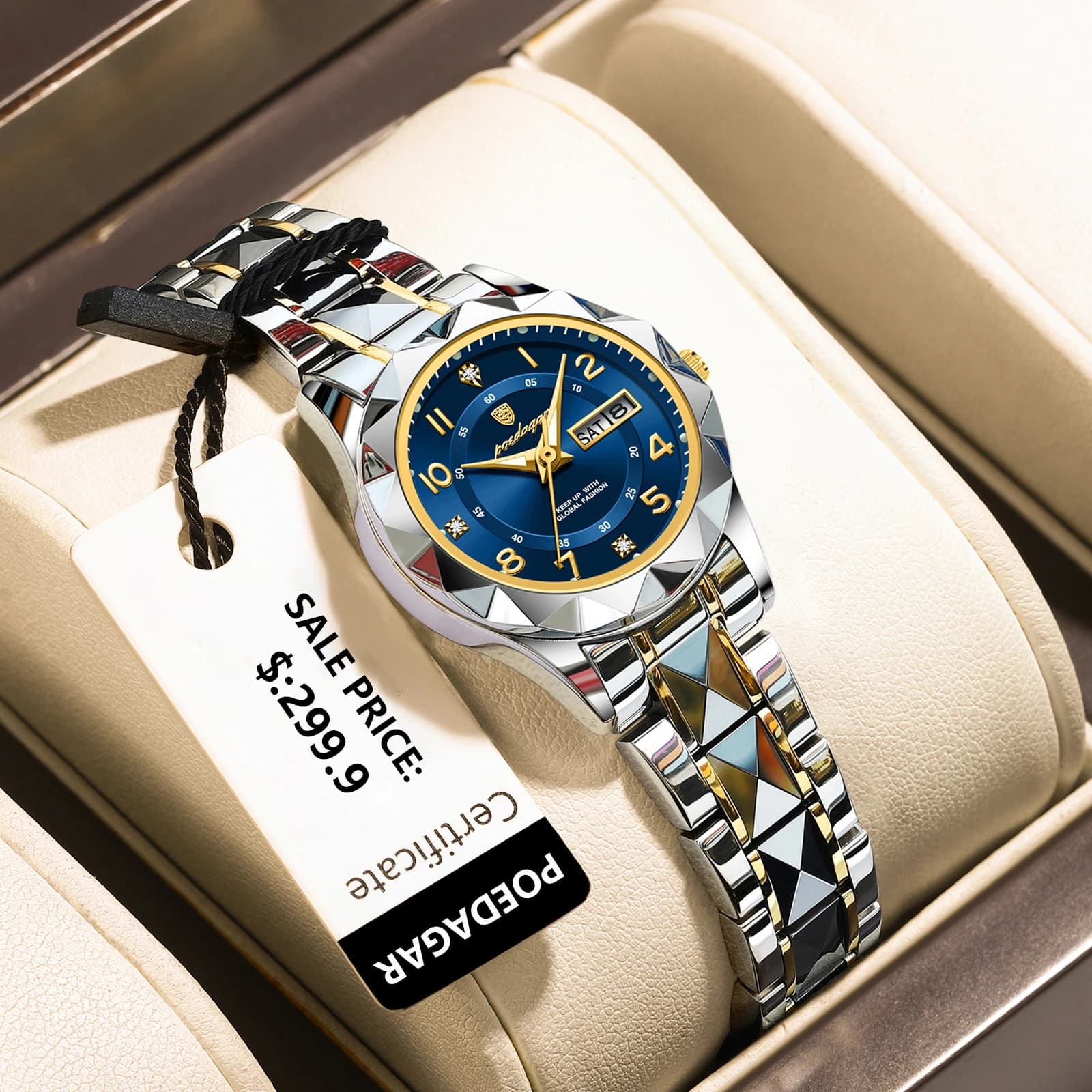 POEDAGAR Fashionable Women's Quartz Watches Weekend Waterproof Luminous Women's Watch Luxury Stainless Steel Ladies Reloj