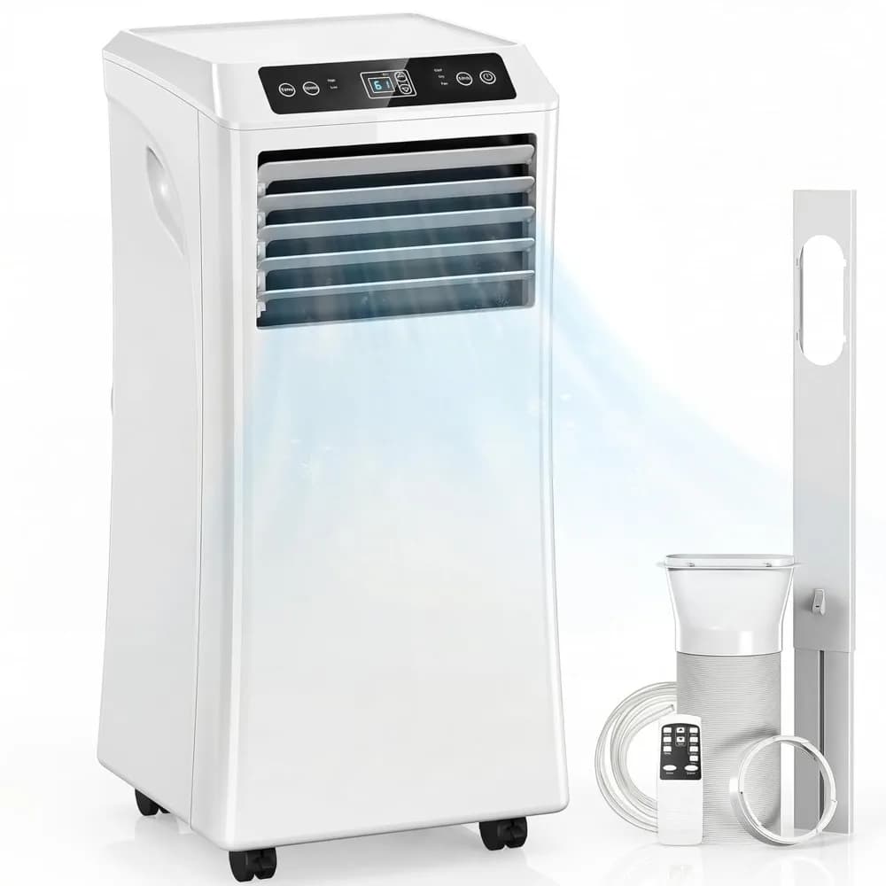 Condizionatore d'aria portatile da 10000 BTU per ambienti fino a 441 piedi quadrati. Unità AC 3-in-1 da 1.5 m² con Ventilatore, Deumidificatore, Personalizzabile